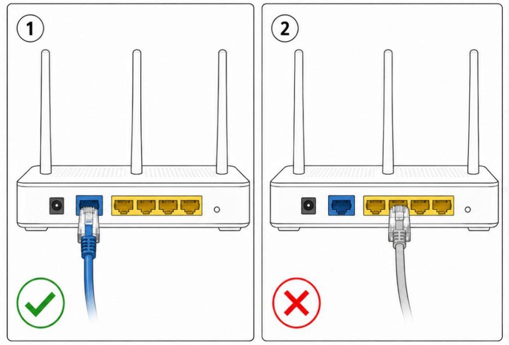 Порт WAN и LAN-порты роутера