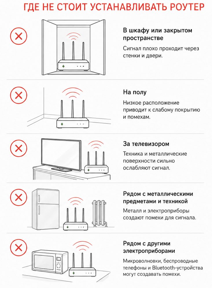 Зависимость скорости Wi-Fi от расстояния до роутера